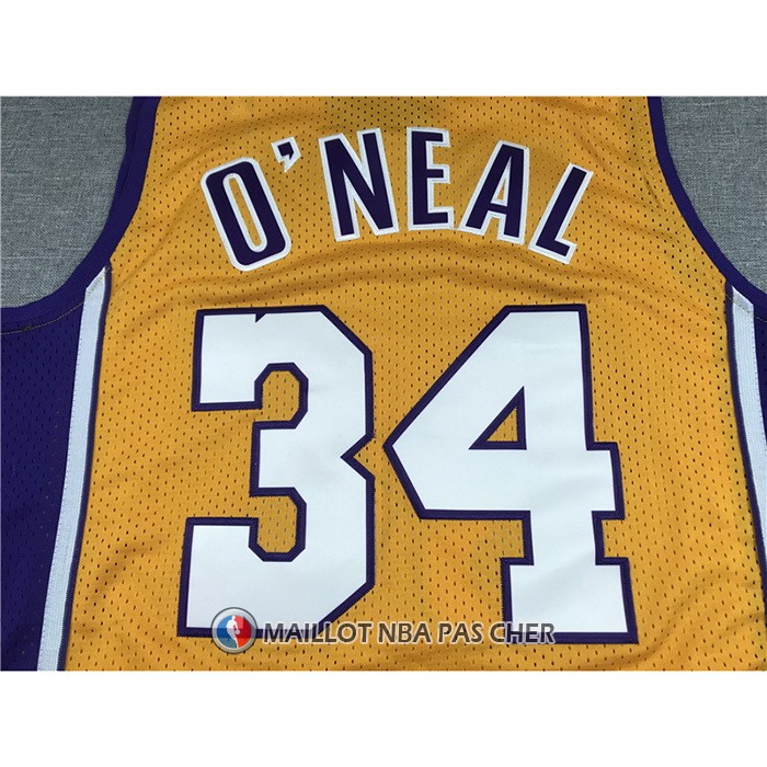 Maillot Los Angeles Lakers Shaquille O'neal Mitchell & Ness 1999-00 Jaune
